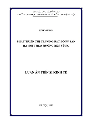 Phát Triển Bền Vững Thị Trường Bất Động Sản Hà Nội