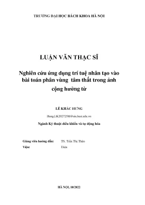 Nghiên cứu ứng dụng trí tuệ nhân tạo trong phân vùng tâm