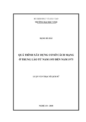 Quá Trình Xây Dựng Cơ Sở Cách Mạng Ở Trung Lào (1955-1975)