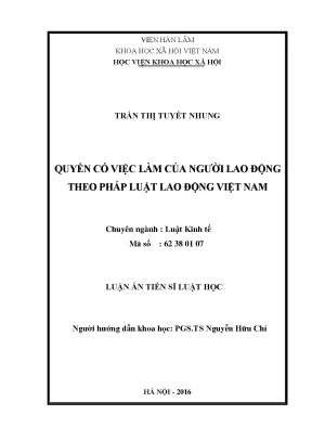 Quyền Có Việc Làm Của Người Lao Động Theo Pháp Luật Lao