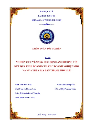 Nghiên Cứu Năng Lực Động Ảnh Hưởng Đến Kết Quả Kinh