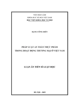 Pháp Luật An Toàn Thực Phẩm Trong Hoạt Động Thương Mại Ở