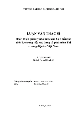 Quản Lý Nhà Nước Trong Phát Triển Thị Trường Điện Tại