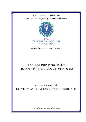 Nghiên Cứu Về Việc Trả Lại Đơn Khởi Kiện Trong Tố Tụng