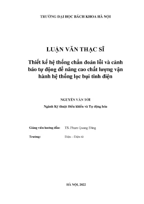 Thiết Kế Hệ Thống Chẩn Đoán Lỗi Tự Động Cho Hệ Thống Lọc 