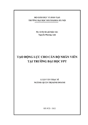Tạo Động Lực Hiệu Quả Cho Cán Bộ Nhân Viên Tại Trường 