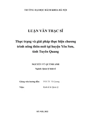 Giải pháp thực hiện chương trình nông thôn mới tại huyện
