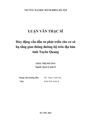 Huy Động Vốn Đầu Tư Phát Triển Cơ Sở Hạ Tầng Giao Thông