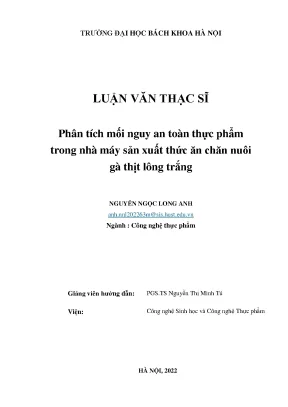 Phân Tích Mối Nguy An Toàn Thực Phẩm Trong Sản Xuất Thức