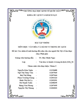 Những Nhân Tố Ảnh Hưởng Đến Nhu Cầu Ẩm Thực Chay Phật