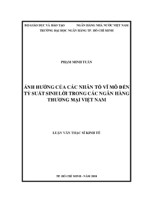 Ảnh Hưởng Của Nhân Tố Vĩ Mô Đến Tỷ Suất Sinh Lời Của