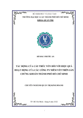 Tác Động Cấu Trúc Vốn Đến Hiệu Quả Hoạt Động Của Các