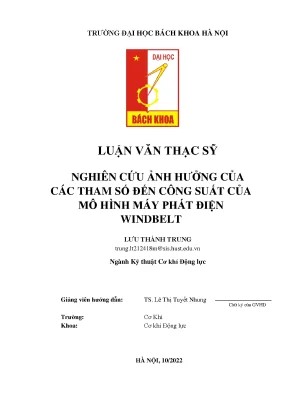 Nghiên Cứu Ảnh Hưởng Các Tham Số Đến Công Suất Mô Hình