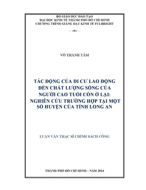 Tác động di cư lao động đến chất lượng sống người cao