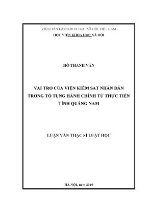 Vai trò của Viện Kiểm sát Nhân dân trong Tố tụng Hành