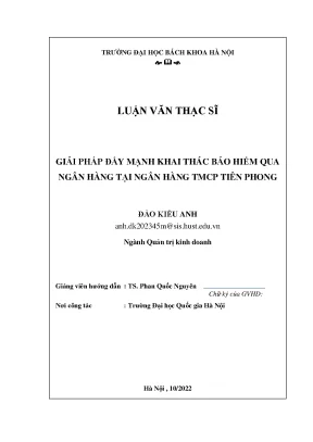 Giải Pháp Tăng Cường Khai Thác Bảo Hiểm Qua Ngân Hàng