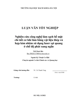 Nghiên cứu công nghệ làm sạch bề mặt chi tiết cơ khí