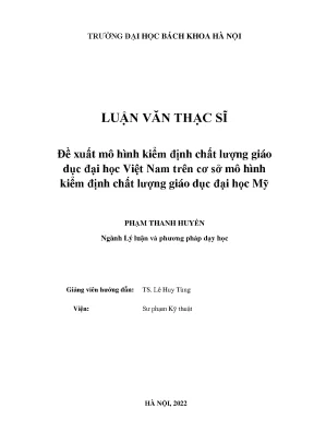 Mô Hình Kiểm Định Chất Lượng Giáo Dục Đại Học Việt Nam