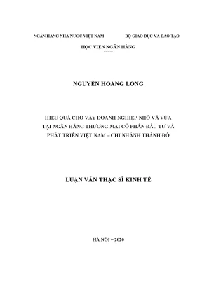 Hiệu Quả Cho Vay Doanh Nghiệp Nhỏ và Vừa Tại Ngân Hàng