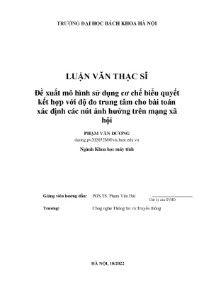Mô Hình Biểu Quyết Kết Hợp Đo Trung Tâm Xác Định Nút Ảnh