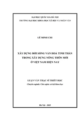 Xây Dựng Văn Hóa Tinh Thần Trong Nông Thôn Mới Việt Nam