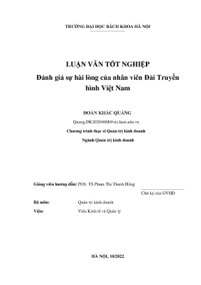 Đánh Giá Sự Hài Lòng Của Nhân Viên Tại Đài Truyền Hình