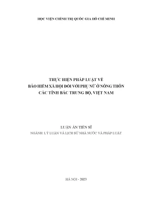 Bảo Hiểm Xã Hội Đối Với Phụ Nữ Nông Thôn Bắc Trung Bộ: