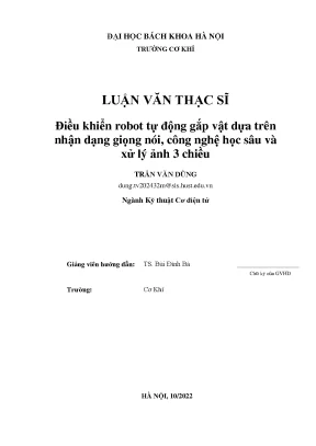Hệ Thống Robot Tự Động Gắp Vật Dựa Trên Nhận Dạng Giọng