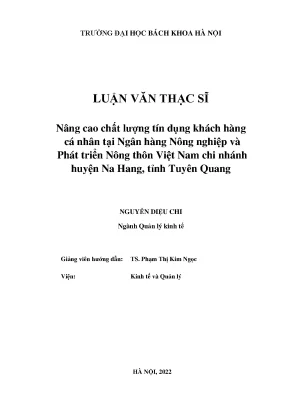 Nâng cao chất lượng tín dụng khách hàng cá nhân tại