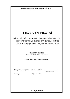 Đánh Giá Hiệu Quả Kinh Tế Giảm Tổn Thất Điện Năng Lộ 465