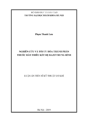 Nghiên Cứu Tối Ưu Hóa Thành Phần Thuốc Hàn Thiêu Kết Hệ