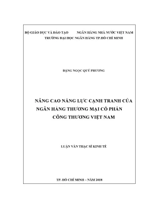 Nâng cao năng lực cạnh tranh cho ngân hàng thương mại