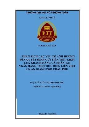 Phân Tích Yếu Tố Ảnh Hưởng Đến Quyết Định Gửi Tiền Tiết