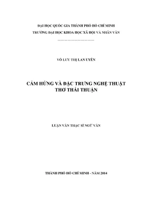 Cảm Hứng và Đặc Trưng Nghệ Thuật Thơ Thái Thuận