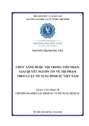 Chức Năng Buộc Tội Trong Tiếp Nhận Và Giải Quyết Tin Về