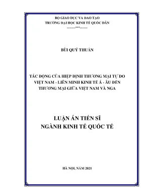 Tác động của hiệp định thương mại tự do Việt Nam - EAEU