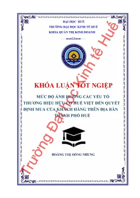 Ảnh Hưởng Của Thương Hiệu Hữu Cơ Huế Đến Quyết Định Mua