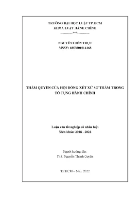 Thẩm Quyền của Hội Đồng Xét Xử Sơ Thẩm trong Tố Tụng