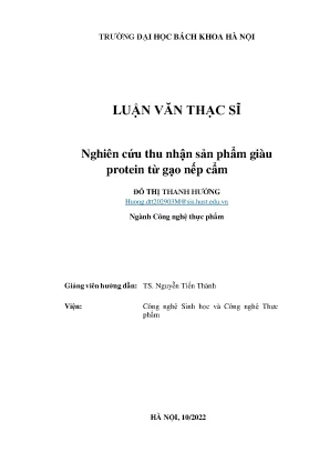 Nghiên cứu sản phẩm protein từ gạo nếp cẩm tại Đại học