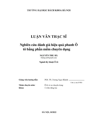 Đánh Giá Hiệu Quả Phanh Ô Tô Bằng Phần Mềm Chuyên Dụng