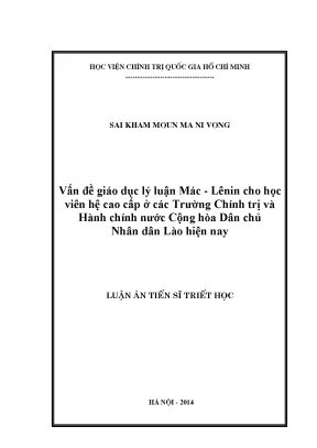 Giáo Dục Lý Luận Mác - Lênin Cho Học Viên Cao Cấp Tại 