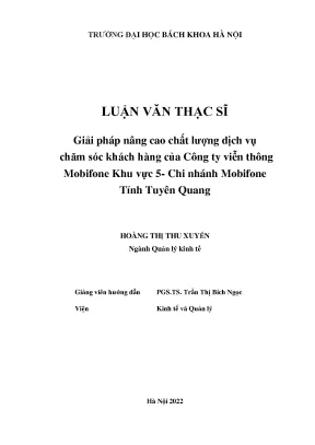 Giải pháp nâng cao chất lượng dịch vụ chăm sóc khách