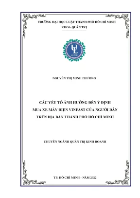 Yếu Tố Ảnh Hưởng Đến Ý Định Mua Xe Máy Điện VinFast Tại