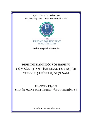 Cố Ý Xâm Phạm Tính Mạng Con Người: Định Tội Danh Theo