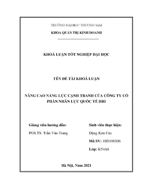Nâng Cao Năng Lực Cạnh Tranh Của Công Ty Cổ Phần Nhân