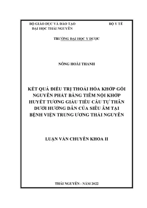 Tiêm huyết tương giàu tiểu cầu tự thân điều trị thoái