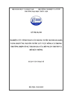 Nghiên cứu cân bằng nước và khả năng đáp ứng của lưu vực