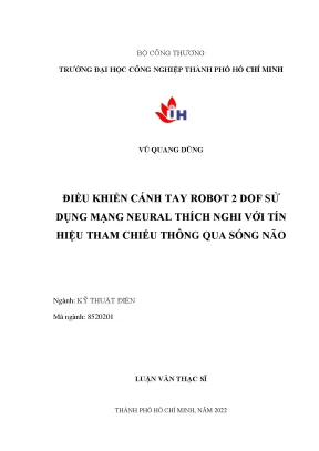 Điều Khiển Cánh Tay Robot 2 DOF Bằng Mạng Neural Thích