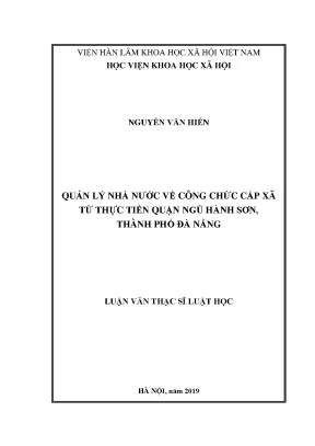 Quản lý công chức cấp xã tại quận Ngũ Hành Sơn, Đà Nẵng: