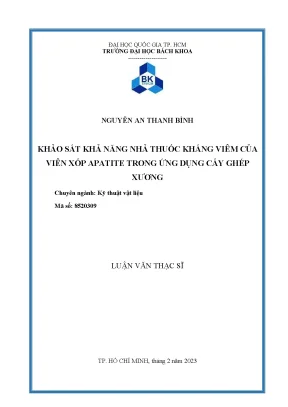 Khả Năng Nhả Thuốc Kháng Viêm Của Viên Xốp Apatite Trong